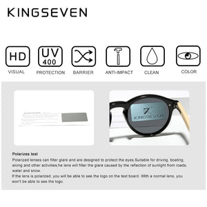 Custom LOGO KINGSEVEN Bamboo Series Polarized Men's Glasses Wooden Vintage Sunglasses UV400 Protection Women Eyewear