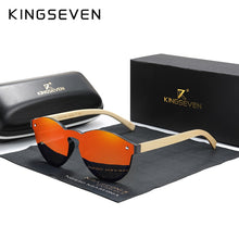 Load image into Gallery viewer, Custom LOGO KINGSEVEN Bamboo Series Polarized Men&#39;s Glasses Wooden Vintage Sunglasses UV400 Protection Women Eyewear