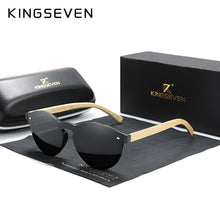 Load image into Gallery viewer, Custom LOGO KINGSEVEN Bamboo Series Polarized Men&#39;s Glasses Wooden Vintage Sunglasses UV400 Protection Women Eyewear