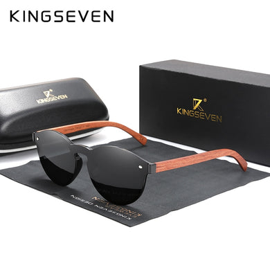 Custom LOGO Natural Wooden Sunglasses KINGSEVEN Bubinga Men's Polarized Glasses Wooden Sun Glasses Original Accessories