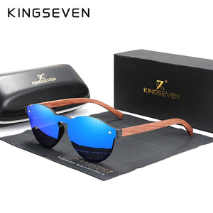 Custom LOGO Natural Wooden Sunglasses KINGSEVEN Bubinga Men's Polarized Glasses Wooden Sun Glasses Original Accessories