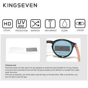 Custom LOGO Natural Wooden Sunglasses KINGSEVEN Bubinga Men's Polarized Glasses Wooden Sun Glasses Original Accessories
