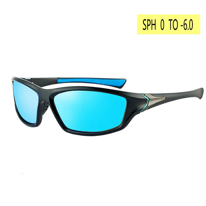 Custom Made Myopia Minus Prescription Polarized Lens Sport Polarized Sunglasses Black Mirror Coating Anti-wind Goggle FML