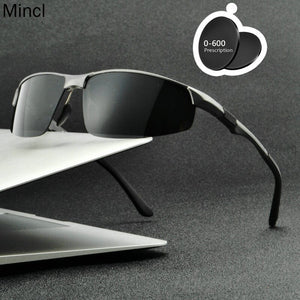 Custom Made Myopia Minus Prescription Polarized Lens Sunglasses Men Vintage Aluminum magnesium Sun Glasses Male Goggles FML