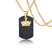 Carica l&#39;immagine nel visualizzatore di Gallery, Customized Queen King Pendant Couples Necklace Personalized Stainless Steel Movable Choker Collares Men Women Love Jewelry