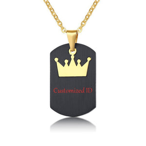 Customized Queen King Pendant Couples Necklace Personalized Stainless Steel Movable Choker Collares Men Women Love Jewelry