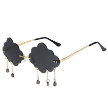 Load image into Gallery viewer, Очки Cut Trimmed Lens Metal Sun Glasses Curved Vintage Cloud Rimless Tassel Sun Glasses Outdoor Punk Glasses Shades Sunglasses