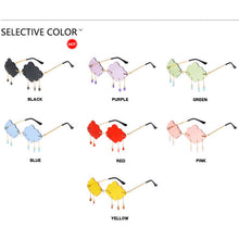 Load image into Gallery viewer, Очки Cut Trimmed Lens Metal Sun Glasses Curved Vintage Cloud Rimless Tassel Sun Glasses Outdoor Punk Glasses Shades Sunglasses
