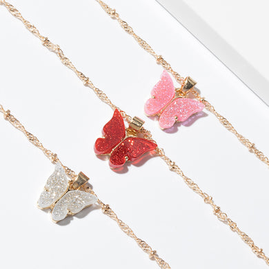 Cute Butterfly Pendant Necklace for Women Cocktail Party Statement Necklace Steet Style Korean Fashion Necklace Jewelry Gifts
