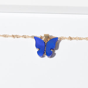 Cute Butterfly Pendant Necklace for Women Cocktail Party Statement Necklace Steet Style Korean Fashion Necklace Jewelry Gifts