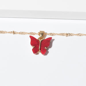 Cute Butterfly Pendant Necklace for Women Cocktail Party Statement Necklace Steet Style Korean Fashion Necklace Jewelry Gifts