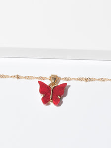 Cute Butterfly Pendant Necklace for Women Cocktail Party Statement Necklace Steet Style Korean Fashion Necklace Jewelry Gifts