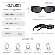 Load image into Gallery viewer, Cute Candy Letter Black Sunglasses Vintage Small Frame Square Sunglass Women Hip Hop Punk Men Summer Bead Sun Glasses UV400