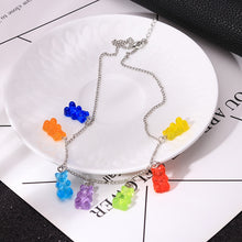 Load image into Gallery viewer, Cute  Cartoon Bear Chain Necklaces, Candy Color Pendant For Women&amp;Girl Daily Jewelry Party Gifts