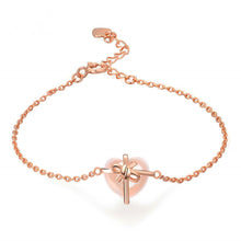 Load image into Gallery viewer, Cute Heart 1.3X1.1cm 100% Natural Quartz Citrine 925 Sterling Silver Charm Bracelet 14K Yellow Gold Plated S925 Chain Bracelet