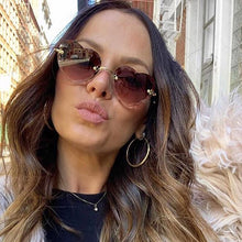 Load image into Gallery viewer, Cute Love Heart Shape Cat Eye Sunglasses For Women Ins Alloy Flower Frame 2023 Female Sexy Elegant Sun Glasses