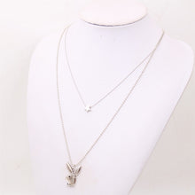 Load image into Gallery viewer, Cute Rabbit Necklace, Rabbit Charms, Rabbit Gentleman Charms, DIY Animal Jewelry Charms, Friend&#39;s Gifts A1715