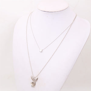 Cute Rabbit Necklace, Rabbit Charms, Rabbit Gentleman Charms, DIY Animal Jewelry Charms, Friend's Gifts A1715