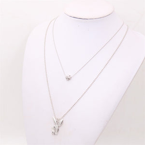 Cute Rabbit Necklace, Rabbit Charms, Rabbit Gentleman Charms, DIY Animal Jewelry Charms, Friend's Gifts A1715
