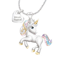 Load image into Gallery viewer, Cute Rainbow Unicorn Necklace Fashion Cartoon Animal Necklaces for Kids Children Heart Statement Jewelry Gifts 2020 New