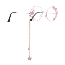 Load image into Gallery viewer, Cute Sakura Pendant Clear Optical Glasses Frame Women Round Girls Retro Eyeglasses Gothic Handmade Eyewear Glass Oculos De Gafas