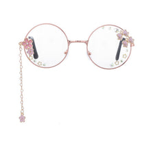 Load image into Gallery viewer, Cute Sakura Pendant Clear Optical Glasses Frame Women Round Girls Retro Eyeglasses Gothic Handmade Eyewear Glass Oculos De Gafas