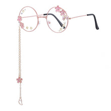 Carica l&#39;immagine nel visualizzatore di Gallery, Simpatico ciondolo con ala Sakura, occhiali da vista trasparenti, montatura per donne, ragazze rotonde, occhiali retrò gotici fatti a mano, in vetro Bowknot, Oculos Gafas