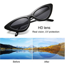 Load image into Gallery viewer, Cute Sexy Retro Cat Eye Sunglasses Women Small Black White Triangle Vintage  Ladies Sun Glasses Red Female UV400