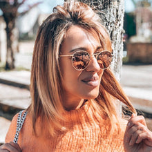 Load image into Gallery viewer, Cute Sexy Retro Oval Sunglasses Women Famous Brand Small Gold Black Vintage Retro Sun Glasses Female Silver Eyewear Oculos