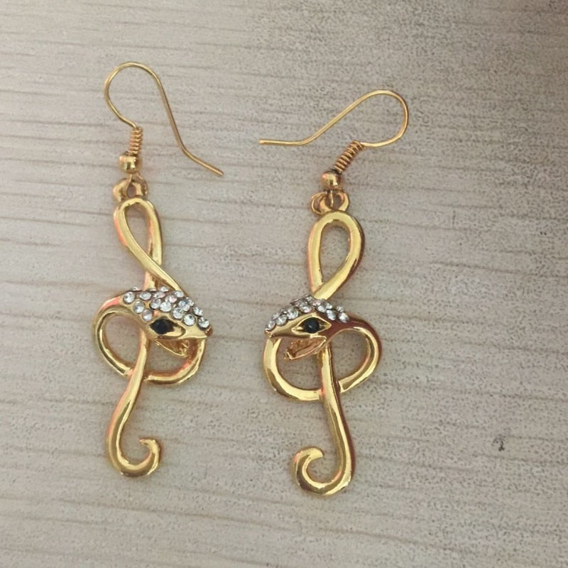 Cute Teenage girls music Note gold color drop Earrings for Women Jewelry Wholesale Gift Hot Sell Forbid Skin Allergy