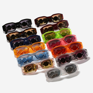 Cute Unique Gradient Rectangle Sunglasses Designer Shades For Women Summer Traveling Black Oculos  Big Frame Sun Glasses