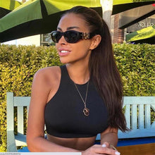 Load image into Gallery viewer, Cute Unique Gradient Rectangle Sunglasses Designer Shades For Women Summer Traveling Black Oculos Big Frame Sun Glasses