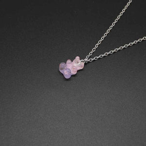 Cute candy color cartoon bear necklace DIY handmade colorful resin bear fresh necklace jewelry