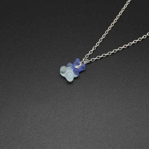 Cute candy color cartoon bear necklace DIY handmade colorful resin bear fresh necklace jewelry