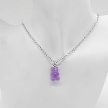 Load image into Gallery viewer, Cute candy color cartoon bear necklace DIY handmade colorful resin bear fresh necklace jewelry