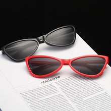 Load image into Gallery viewer, Cute cat&#39;s eyes ladies sunglasses black sun glasses frame 8 colors PC frame AC lens UV protection