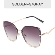 Load image into Gallery viewer, Cuting Rimless Cat Eye Sunglasses For Women 2023 Polygon Gradient Female Sun Glasses Uv400 Goggle Oculos Feminino