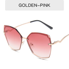 Load image into Gallery viewer, Cuting Rimless Cat Eye Sunglasses For Women 2023 Polygon Gradient Female Sun Glasses Uv400 Goggle Oculos Feminino