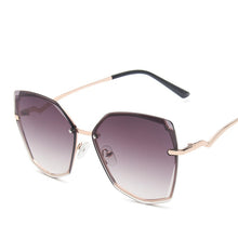 Load image into Gallery viewer, Cuting Rimless Cat Eye Sunglasses For Women 2023 Polygon Gradient Female Sun Glasses Uv400 Goggle Oculos Feminino