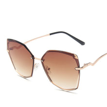 Load image into Gallery viewer, Cuting Rimless Cat Eye Sunglasses For Women 2023 Polygon Gradient Female Sun Glasses Uv400 Goggle Oculos Feminino