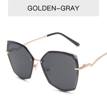Load image into Gallery viewer, Cuting Rimless Cat Eye Sunglasses For Women 2023 Polygon Gradient Female Sun Glasses Uv400 Goggle Oculos Feminino