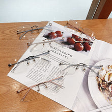 Load image into Gallery viewer, Cutting Frameless White Pearl Anti-blue Light Eyeglasses For Women Elegant Brand Alloy Square Ultralight Computer Glasses Frame