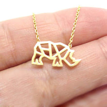 Load image into Gallery viewer, RHINO RHINOCEROS OUTLINE SHAPED PENDANT NECKLACE for Women Charm Statement Necklaces Jewelry Collares bijoux femme