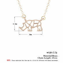 Load image into Gallery viewer, RHINO RHINOCEROS OUTLINE SHAPED PENDANT NECKLACE for Women Charm Statement Necklaces Jewelry Collares bijoux femme