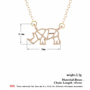 RHINO RHINOCEROS OUTLINE SHAPED PENDANT NECKLACE for Women Charm Statement Necklaces Jewelry Collares bijoux femme
