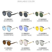 Load image into Gallery viewer, Cyberpunk Round Gothic Sunglasses Steampunk Retro Sunglasses Ladies Men's Sunglasses Shadow Driving Sunglasses UV400 Goggles