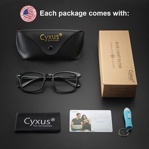 Cyxus Occhiali da Computer Anti Luce Blu per Anti Affaticamento degli Occhi Lenti PC Trasparenti TR90 Aggiornamento Telaio per Occhiali da Vista da Donna da Uomo 8182 