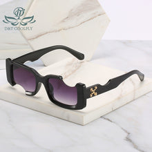 Load image into Gallery viewer, D&amp;T 2022 New Fashion Rectangle Sunglasses Women Men Brand Designer Distinctive Incomplete Style Gradients Lens PC Frame UV400