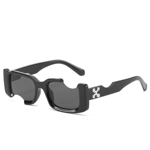 D&T 2022 New Fashion Rectangle Sunglasses Women Men Brand Designer Distinctive Incomplete Style Gradients Lens PC Frame UV400