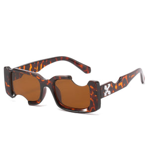 D&T 2022 New Fashion Rectangle Sunglasses Women Men Brand Designer Distinctive Incomplete Style Gradients Lens PC Frame UV400